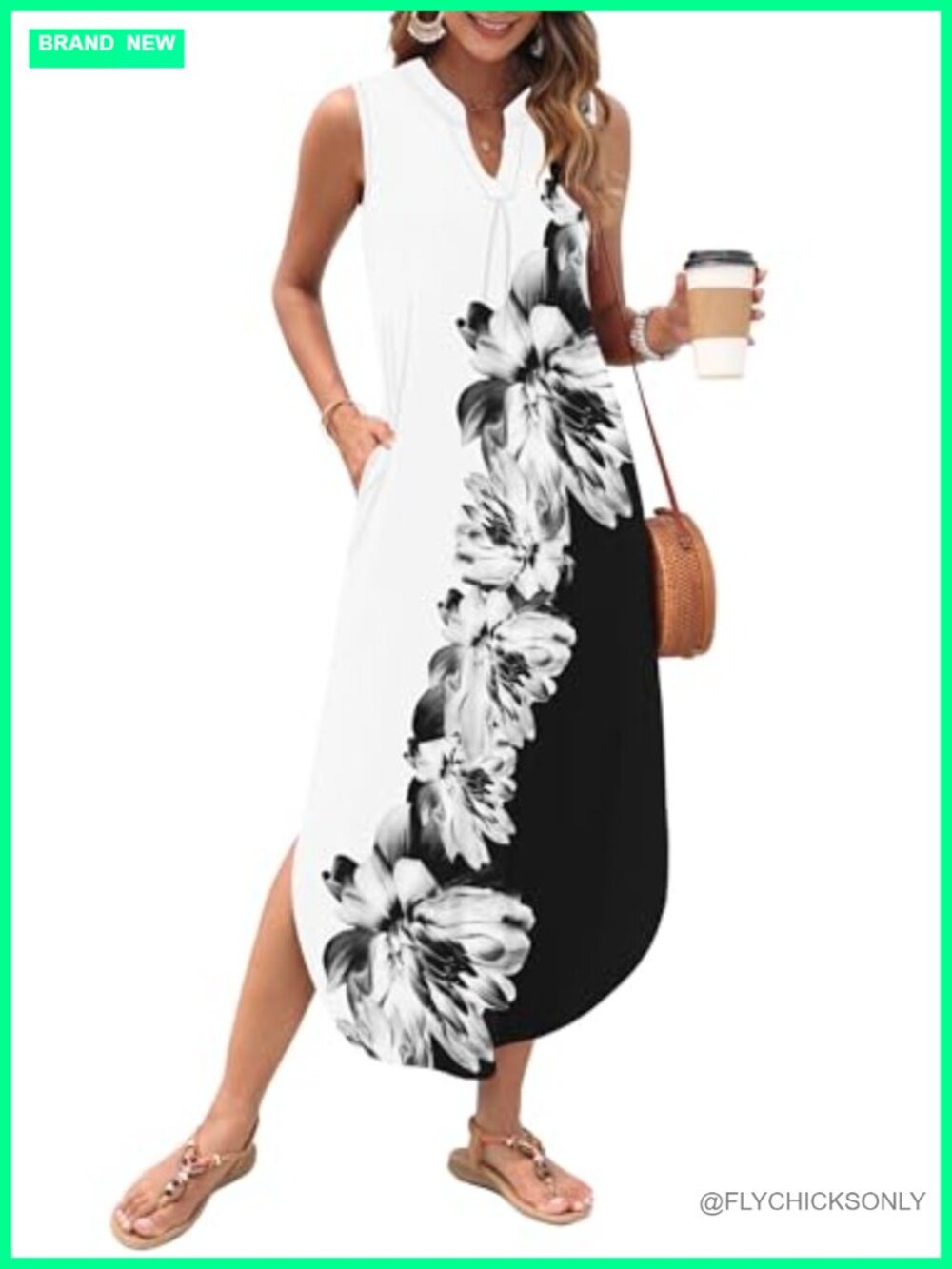 Sleeveless Maxi Dress Polyester Spandex Summer Beach Sundress
